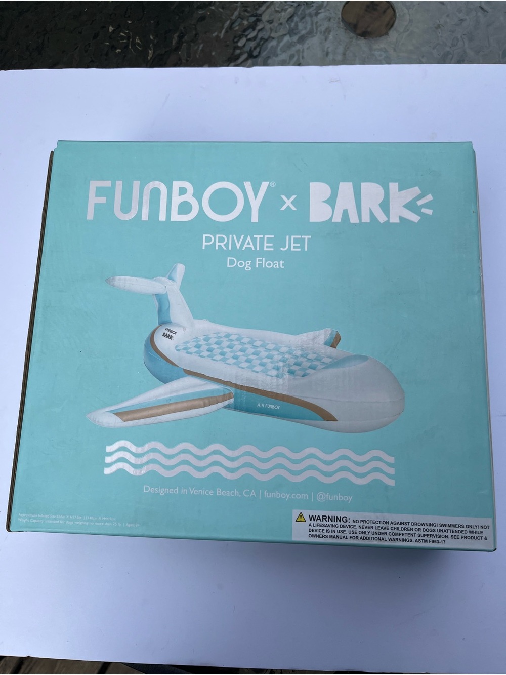 Funboy x Bark Private Jet Dog Float Pool Float 55"x17.5" New